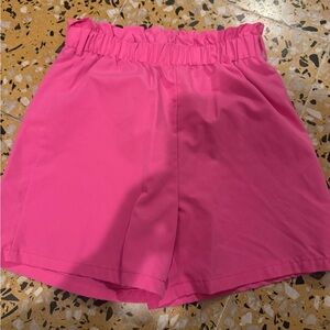 SHEIN Hot Pink Paperbag Waist Shorts
